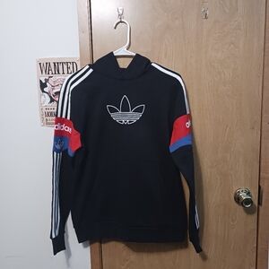 ❤️for my best friend Jessika❤️ Adidas Black Hoodie with Red and Blue Stripes